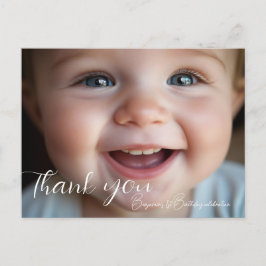 Teddy Bear 1. Geburtstag farbenfrohe Balloons Postkarte