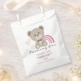 Teddy Bear 1. Geburtstag Pink Gefallen Beutel Geschenktütchen