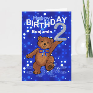 Teddy Bear 2. Geburtstag für Junge Karte