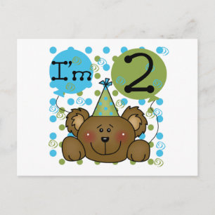 Teddy Bear 2. Geburtstag Tshirts und Geschenke Postkarte