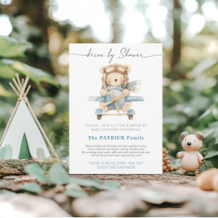 Teddy Bear Airplane   Babydusche per Mail Einladung