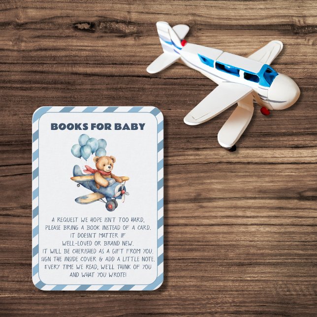 Teddy Bear Airplane Ballooks für Baby Begleitkarte (Von Creator hochgeladen)