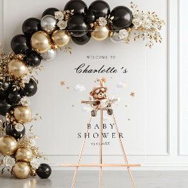 Teddy Bear & Airplane Begrüßungsdusche Acrylschild