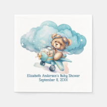 Teddy Bear Airplane Boy Baby Dusche