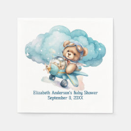 Teddy Bear Airplane Boy Baby Dusche Serviette