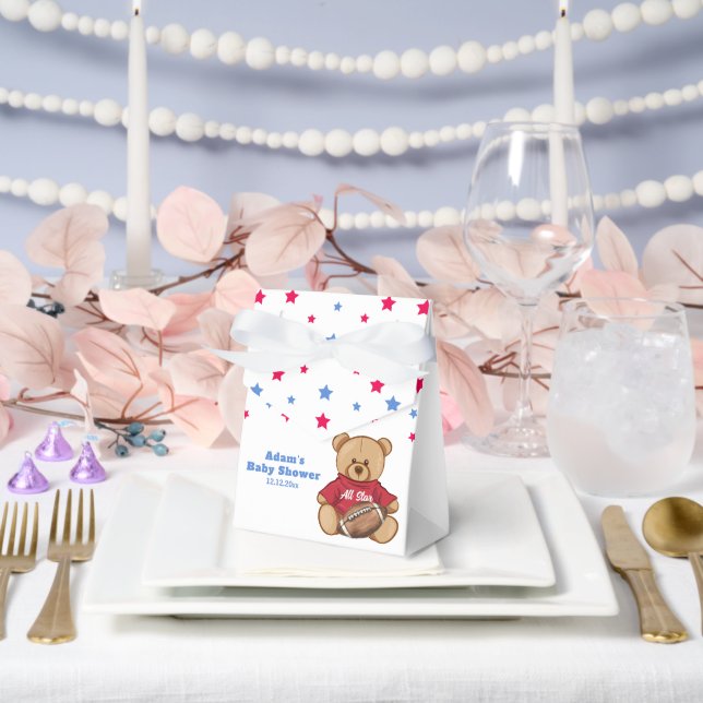 Teddy Bear All Star Football Sport Baby Shower  Geschenkschachtel (Hochzeit)