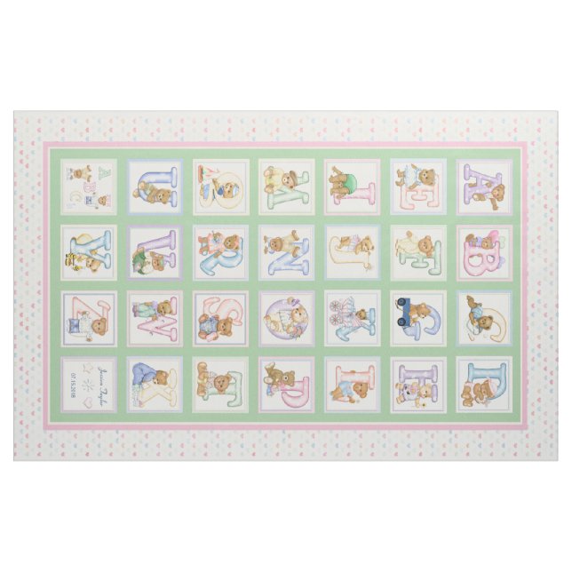 Teddy Bear Alphabet Cheater Quilt Muster Stoff (Yard (91,4 cm))