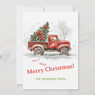 Teddy Bear Alter roter LKW Weihnachten