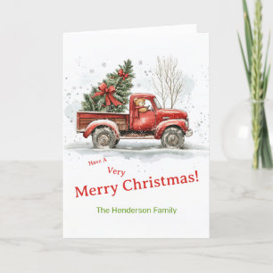 Teddy Bear Alter roter LKW Weihnachten