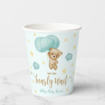 Teddy Bear and Blue Balloons Baby Dusche