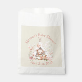 Teddy Bear and Bunny in Teepee Tent Baby Dusche Geschenktütchen