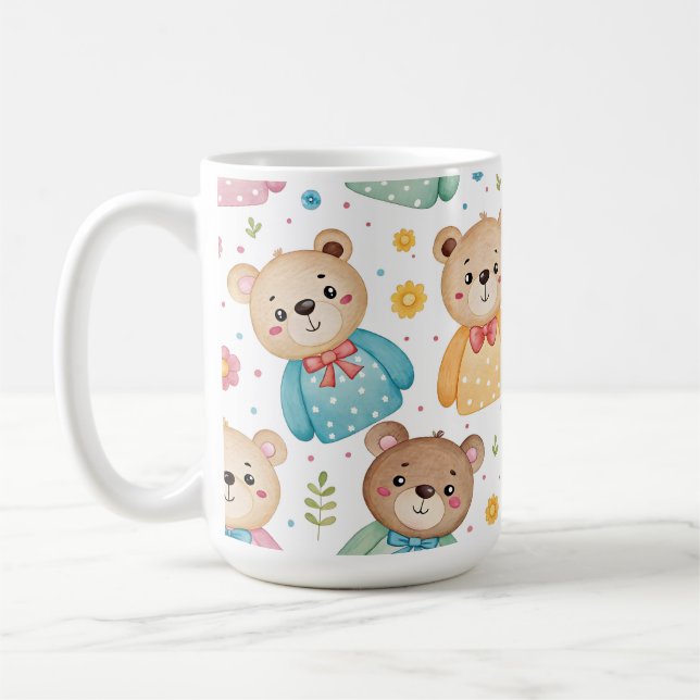 Teddy bear and flowers kaffeetasse (Links)