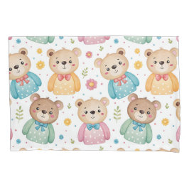 Teddy bear and flowers kissenbezug