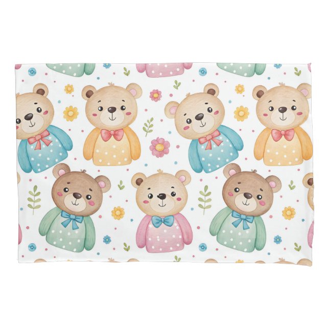 Teddy bear and flowers kissenbezug (Vorderseite)