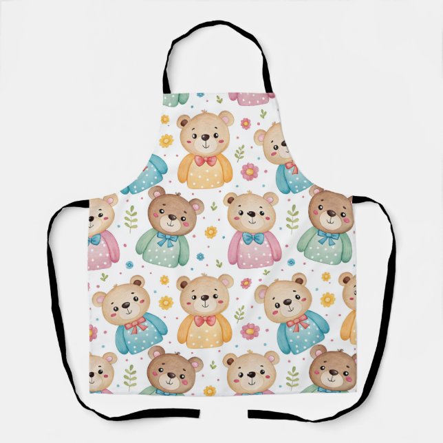 Teddy bear and flowers schürze (Vorderseite)