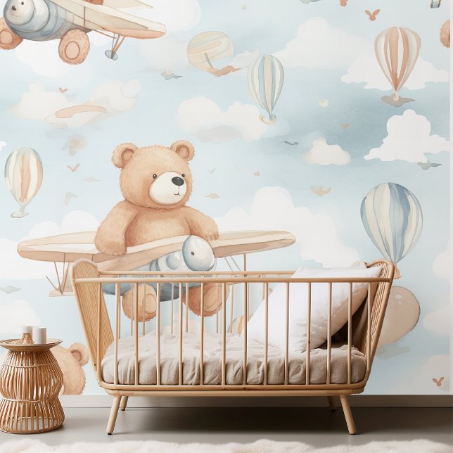 Teddy Bear and Flugzeug Kids Seamless Pattern Tapete (Von Creator hochgeladen)