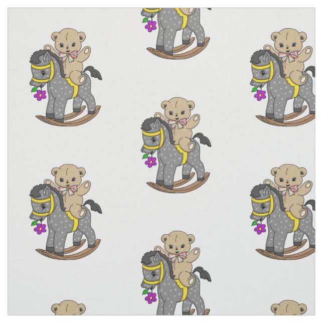 Teddy Bear and Rocking Horse Stoff (Muster)