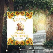 Teddy Bear and Sunflowers Baby Dusche
