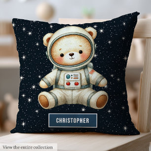 Teddy Bear Astronaut Baby Boy Pillow Space Kinderz Kissen