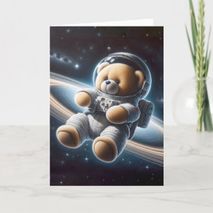 Teddy Bear Astronaut für den neuen Baby Boy Karte