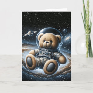 Teddy Bear Astronaut für den neuen Baby Boy Karte