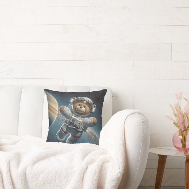 Teddy Bear Astronaut im Weltraum Kissen (Liege)