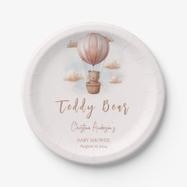 Teddy Bear auf Balloon Baby Dusche Pappteller