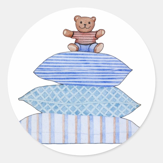 Teddy Bear auf Cushions Aufkleber (Vorderseite)