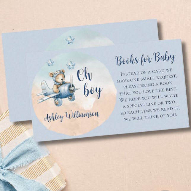 Teddy Bear Aviator Books for Baby Shooter Begleitkarte (Von Creator hochgeladen)