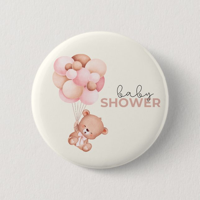 Teddy Bear Baby Babydusche Button (Vorderseite)