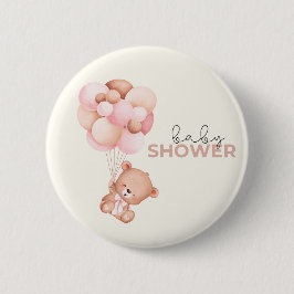 Teddy Bear Baby Babydusche Button