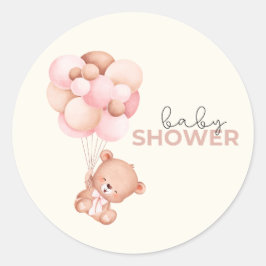 Teddy Bear Baby Babydusche Runder Aufkleber