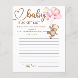Teddy Bear Baby Bear Baby Shocket List