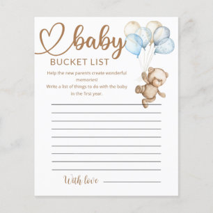 Teddy Bear Baby Bear Baby Shocket List
