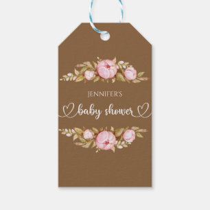 Teddy Bear Baby Bear Baby Shooter Floral Geschenkanhänger