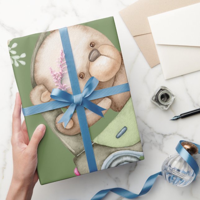 Teddy Bear Baby Bear Baby Shooting Collectie Wrapp Geschenkpapier (Schenken)