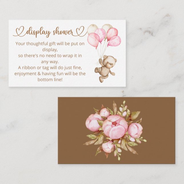 Teddy Bear Baby Bear Babydusche Begleitkarte (Vorne/Hinten)