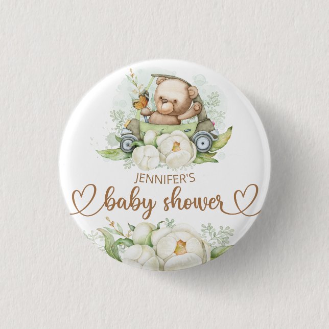 Teddy Bear Baby Bear Babydusche Button (Vorderseite)