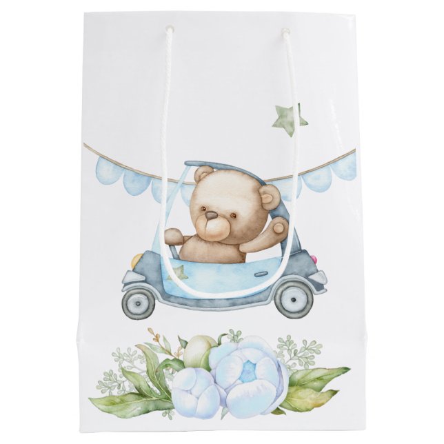 Teddy Bear Baby Bear Babydusche Mittlere Geschenktüte (Rückseite)