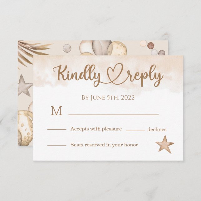 Teddy Bear Baby Bear Babydusche RSVP Karte (Vorne/Hinten)