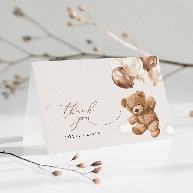 Teddy Bear, Baby Bear, Braun, Babydusche Dankeskarte (Von Creator hochgeladen)