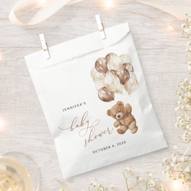 Teddy Bear, Baby Bear, Braun, Babydusche Geschenktütchen (Ausgeschnitten)