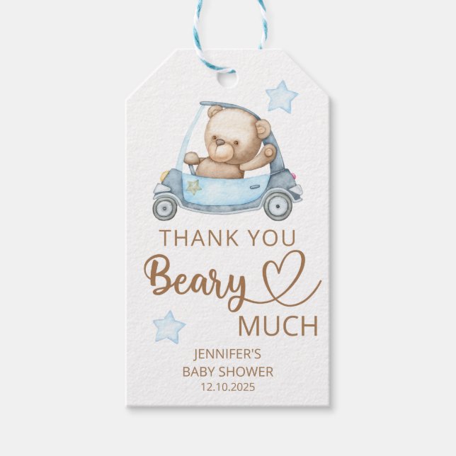 Teddy bear baby bear Danke beary vieles Geschenk T Geschenkanhänger (Vorderseite)