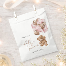Teddy Bear, Baby Bear, Pink Balloons, Babydusche Geschenktütchen