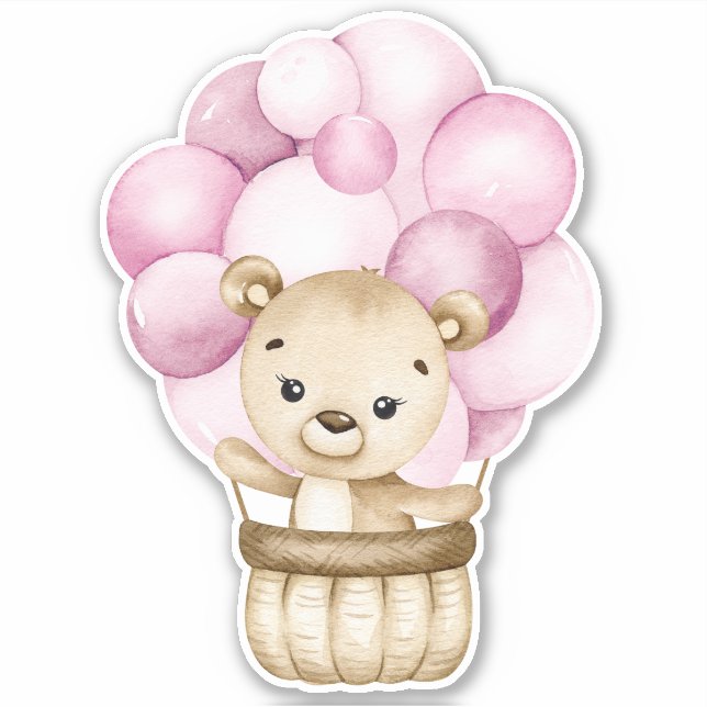 Teddy Bear Baby Bear Pink Süße Tier Sticker (Vorderseite)