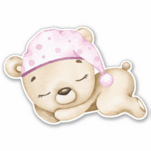Teddy Bear Baby Bear Pink Süße Tier Sticker