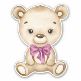 Teddy Bear Baby Bear Pink Süße Tier Sticker