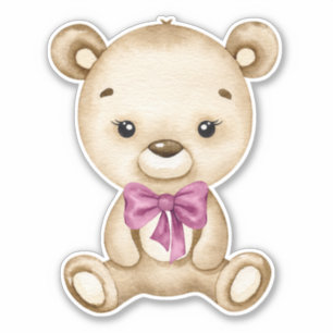 Teddy Bear Baby Bear Pink Süße Tier Sticker