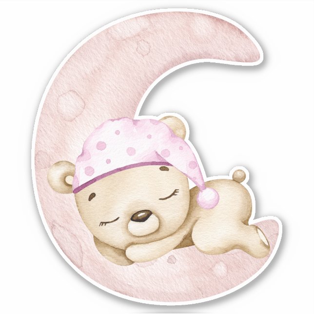 Teddy Bear Baby Bear Pink Süße Tier Sticker (Vorderseite)