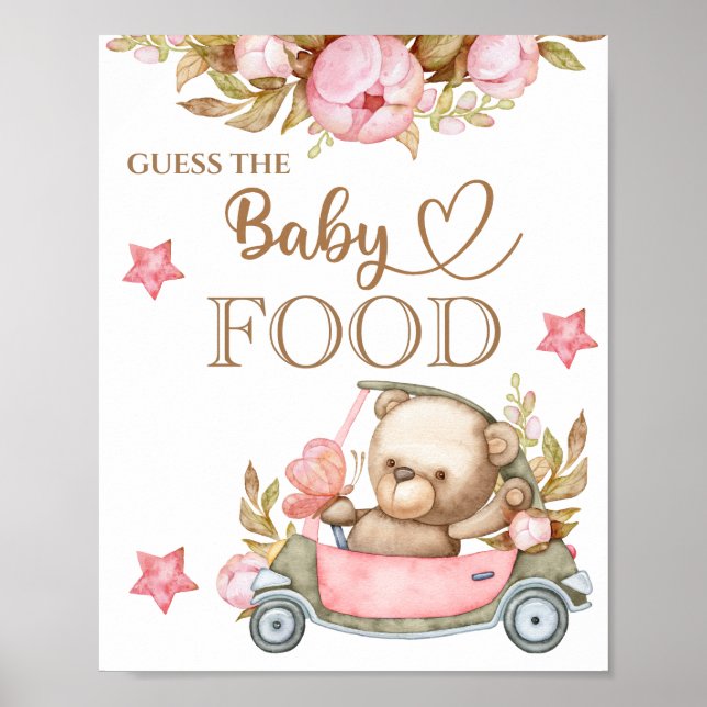 Teddy Bear Baby Bear "Raten Sie das Baby Food" Pos Poster (Vorne)